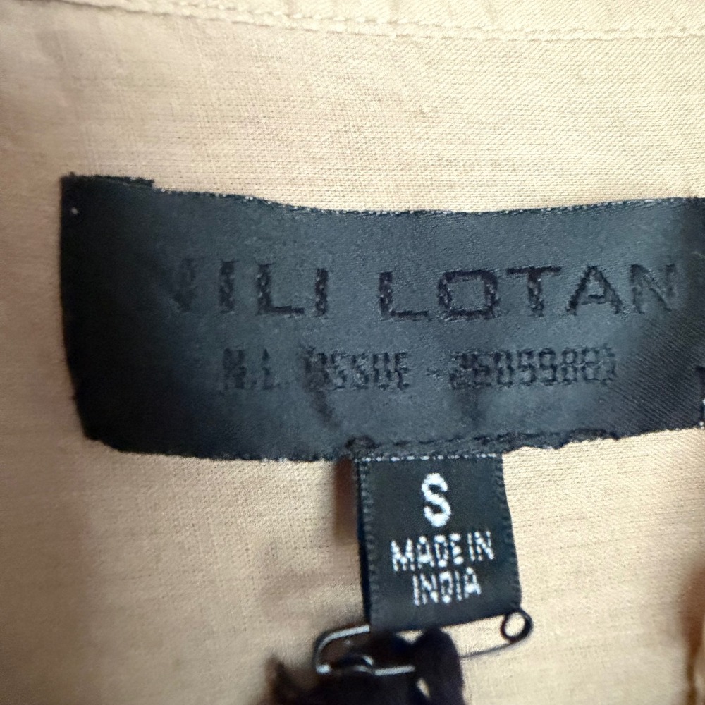 Nili Lotan Blouse Neville Sandstone Cotton Quiet Luxury Peasant Top Small  NWT - Picture 7 of 10